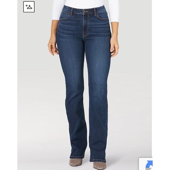 Wrangler Denim - Wrangler Sz 10x32 High Rise Bold Boot Jeans in Stockton Wash Dark Blue Stretchy